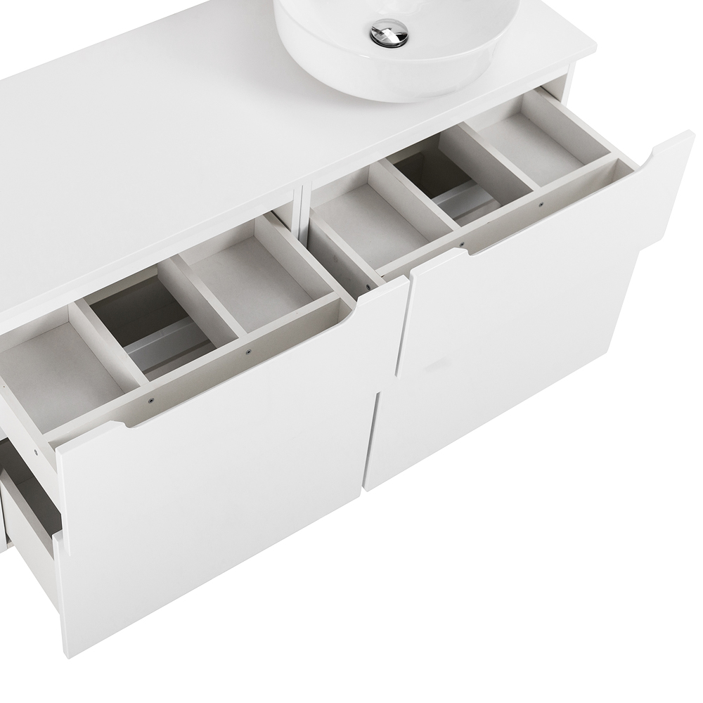 Приобрести belbagno тумба со столешницей etna-h60 120 см, подвесная bianco lucido, раковина справа