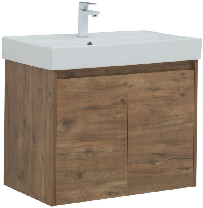 Приобрести aquanet тумба с раковиной nova lite 75 см,дуб рустикальный (2 дверцы)