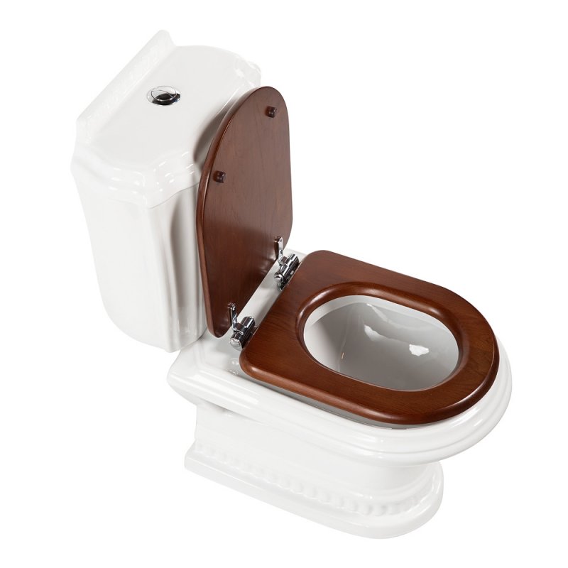 Приобрести cezares напольный унитаз-компакт king palace, белый\орех\хром, крышка с микролифтом