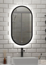 Continent Зеркало с подсветкой Prime Black 45х80 см, черное