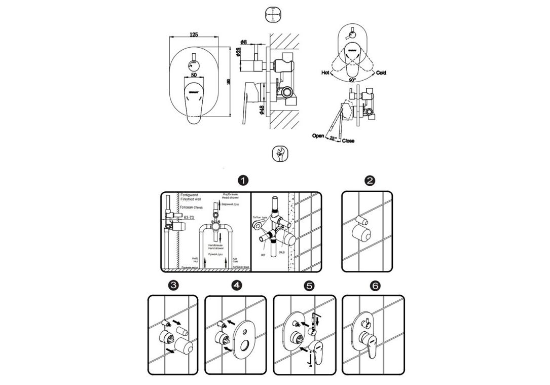Приобрести смеситель для душа bravat eler fb848238cp-2-rus