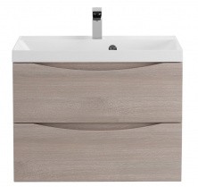 Тумба подвесная с раковиной BelBagno MARINO-600-2C-SO-RG-P 60 см, Rovere Grigio