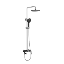 Grocenberg Душевая система, черный\хром GB7001BC