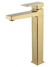 Смеситель для раковины высокий WONZON & WOGHAND CUBE 2.0, Брашированное золото (WW-88019068-BG)