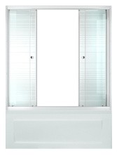 Тритон Шторка для ванны Полосы 150 см, белая с узором Щ0000025977