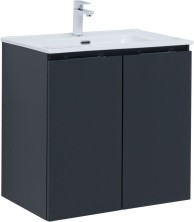 Aquanet Тумба с раковиной Алвита New 70 см, 2 дверцы, антрацит