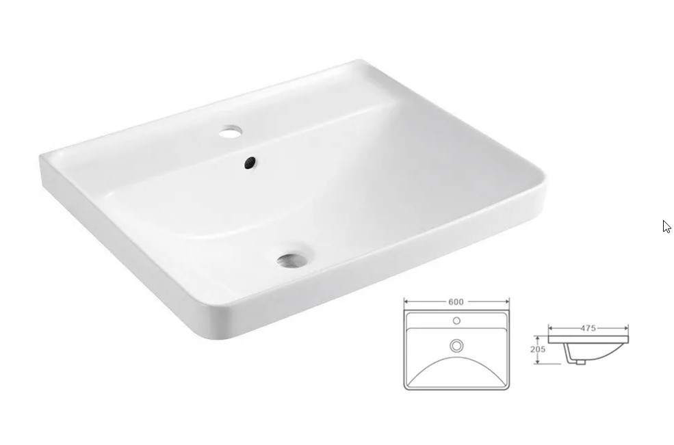 Приобрести azario раковина встраиваемая monte, 60х47см, белая az-monte 60 tx