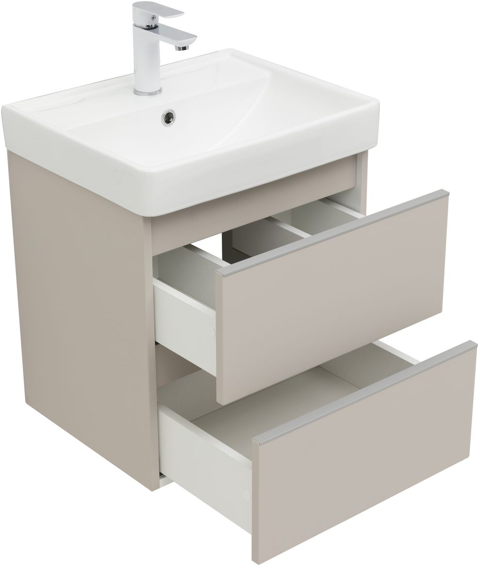 Приобрести aquanet тумба с раковиной вега 50 см, бежевый