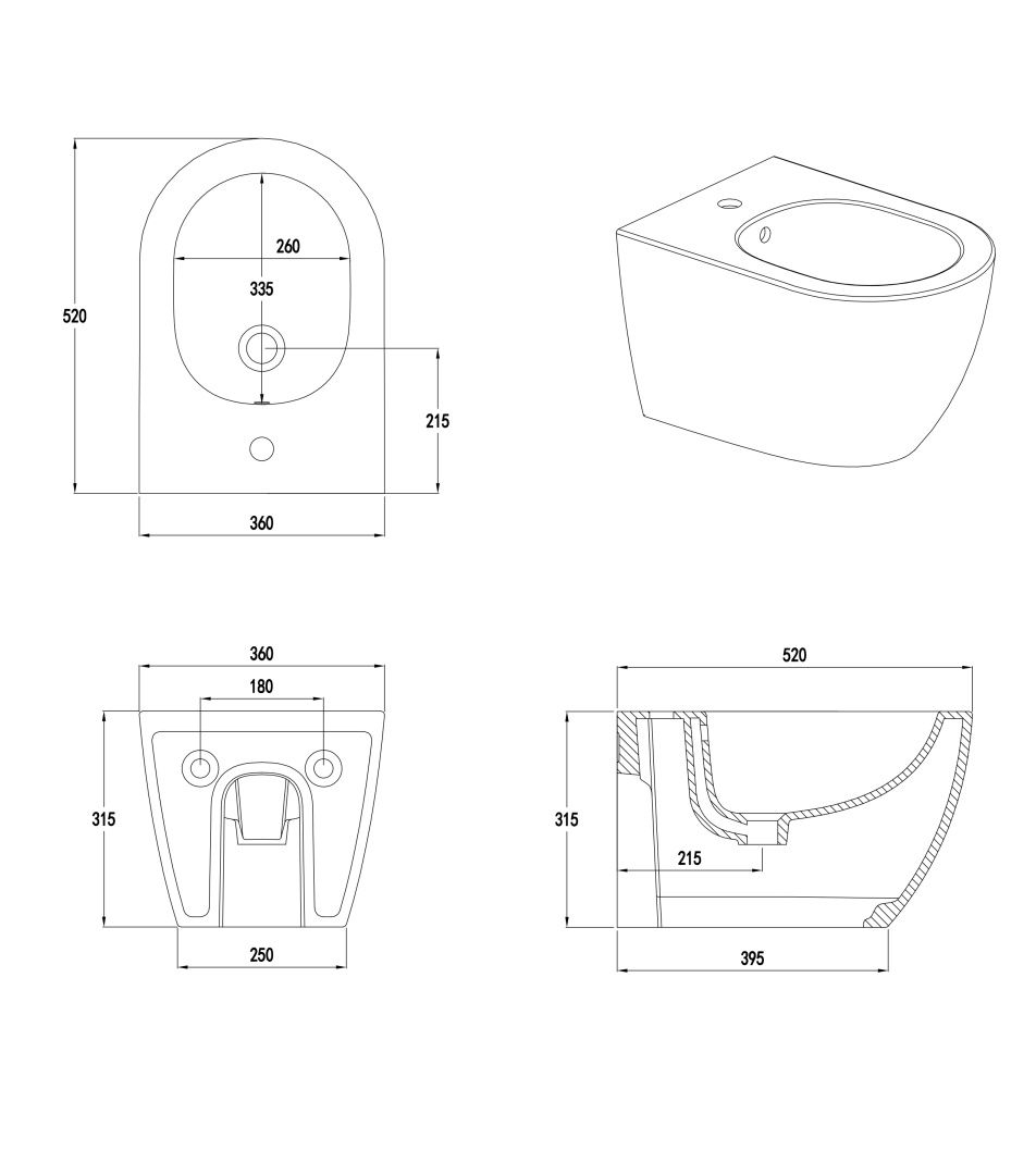 Приобрести биде подвесное wonzon & woghand nile, белый глянцевый (ww-ub5157-gw)