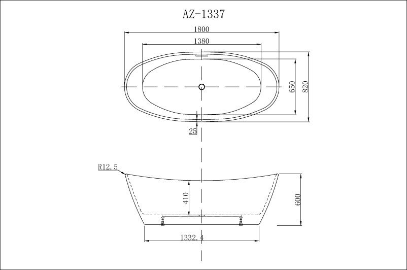 Приобрести акриловая ванна отдельностоящая azario easton 1800x820мм, az1337