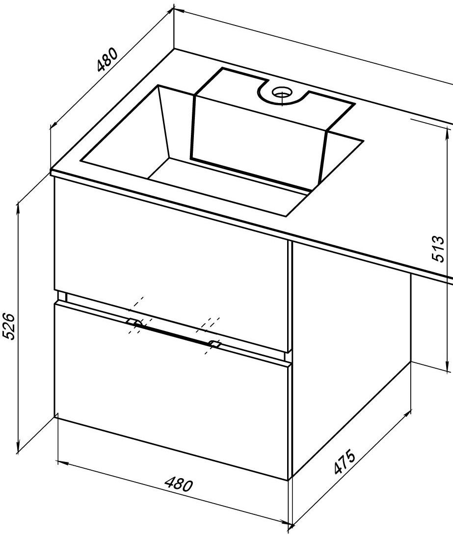 Приобрести aquanet тумба с раковиной алвита 48 см, белая