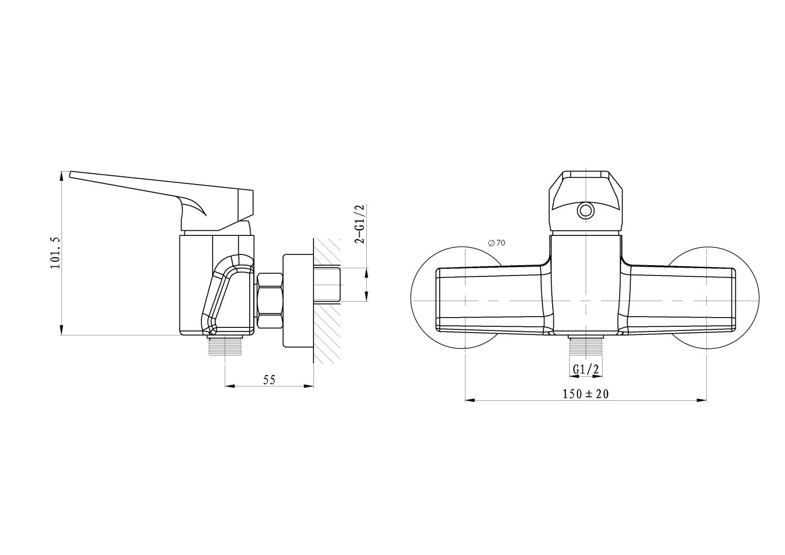 Приобрести смеситель для душа wonzon & woghand athens, хром (ww-084101-cr)