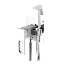 GERHANS Смеситель с гигиеническим душем K27, белый\хром K15227W