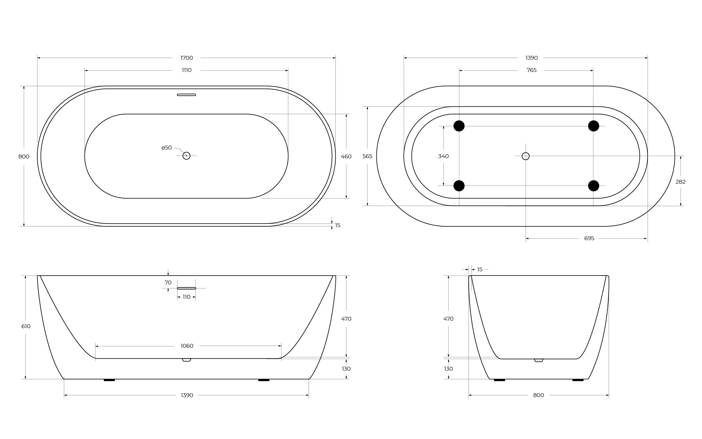 Приобрести belbagno акриловая ванна 170х80 см, отдельно стоящая, белая матовая bb413-1700-800-matt