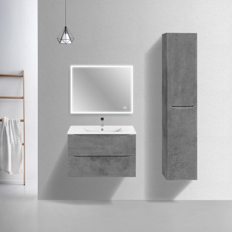 Приобрести vincea тумба подвесная mia slim 80 см, бетон vmc-2mc800s1bt;vbs-13980s1