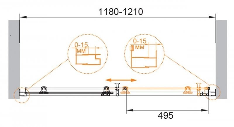 Приобрести cezares дверь душевая eco 120x190см eco-o-bf-1-120-c-nero