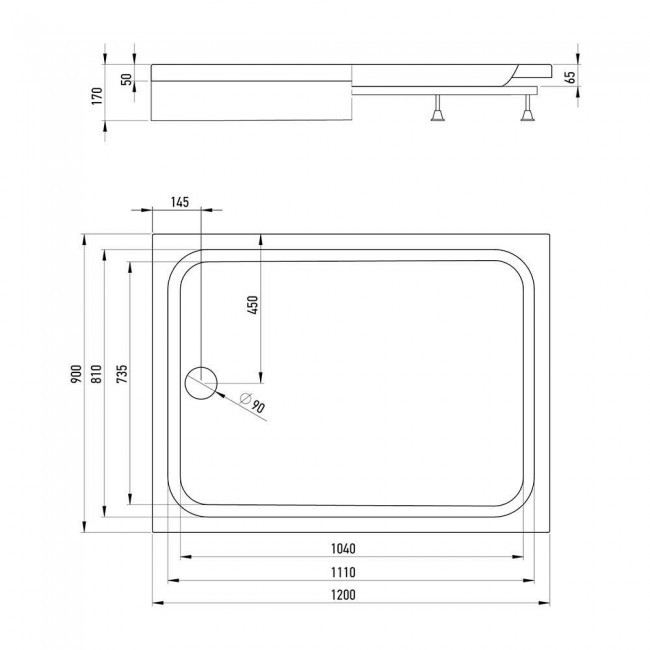 Приобрести душевой поддон alex baitler 120х90 см ab12917h-1