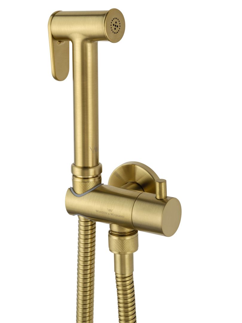 Приобрести модуль гигиенического душа для встраиваемых смесителей wonzon & woghand, брашированное золото (ww-88809903-bg)