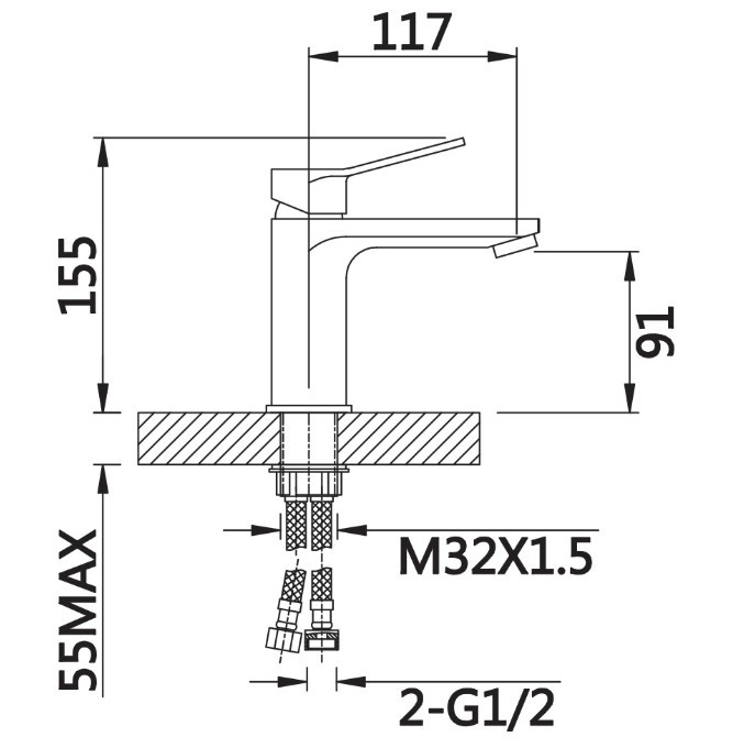 Приобрести cмеситель для раковины vieir faul 155 мм, хром v053511