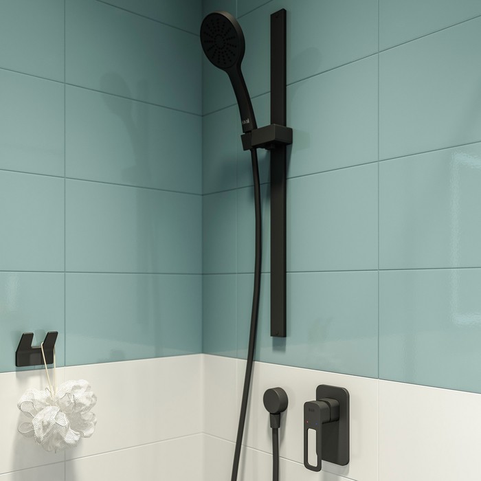 Приобрести iddis смеситель для душа slide скрытого монтажа 80х153,5мм, черный матовый slibl00i66