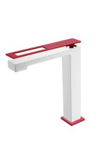 Boheme Смеситель для раковины Q, высокий, белый\красный 142-WR