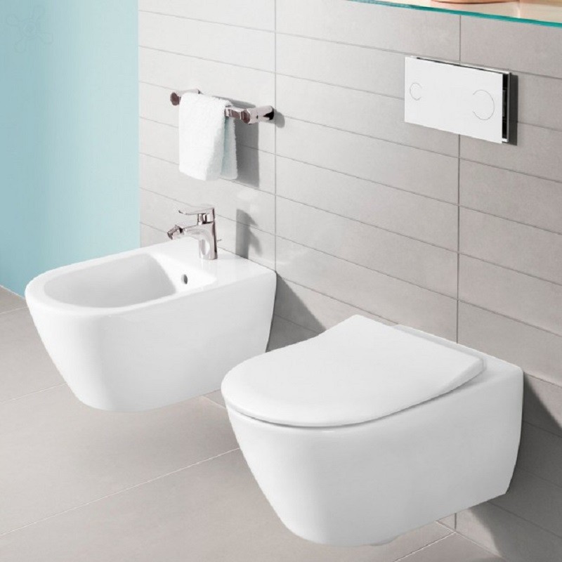 Приобрести унитаз подвесной villeroy boch subway 2.0, безободковый с сиденьем микролифт 5614r201