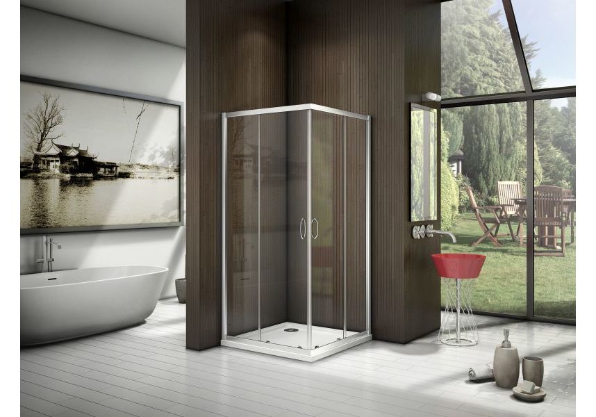 Приобрести ограждение душевое bas latte cr-100-c-we 100х100 см