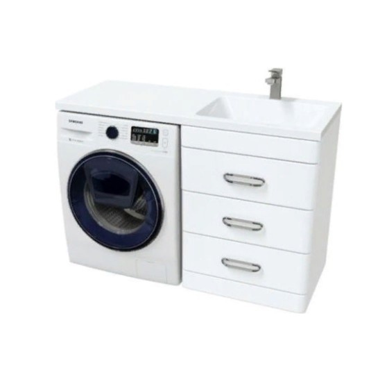 Приобрести mirsant тумба напольная fuji 60 см с раковиной столешницей fly 2 120 см под стиральную машину, левая ут000072517