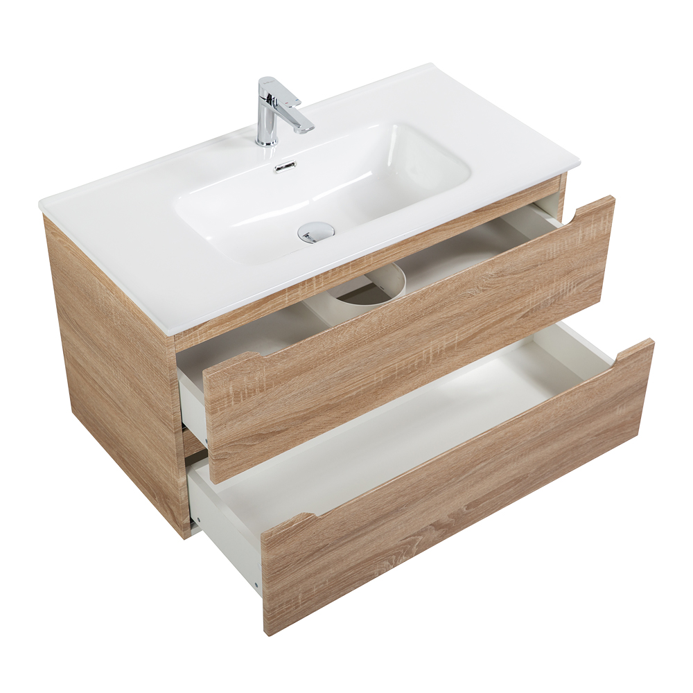 Приобрести belbagno тумба с раковиной etna 100 см, подвесная rovere bianco, белая раковина