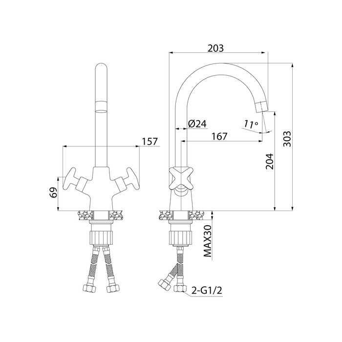 Приобрести iddis смеситель для кухни acros 303 мм, хром acrsb00i05