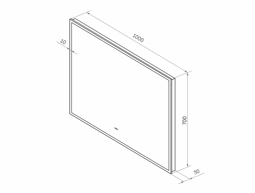 Приобрести continent зеркало с подсветкой amer 100х70 см, черное