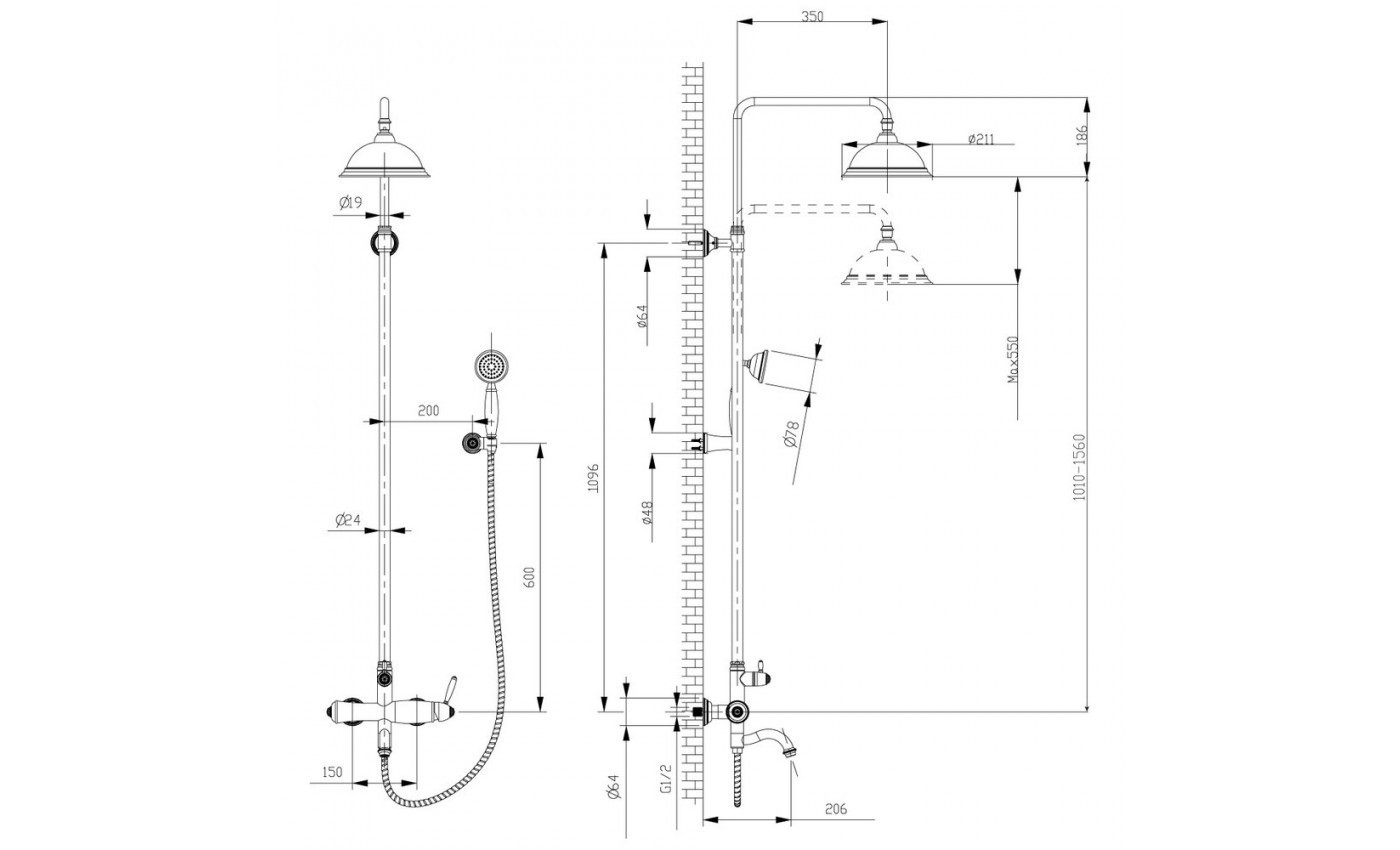 Приобрести lemark душевая система spark, бронза lm6762rg