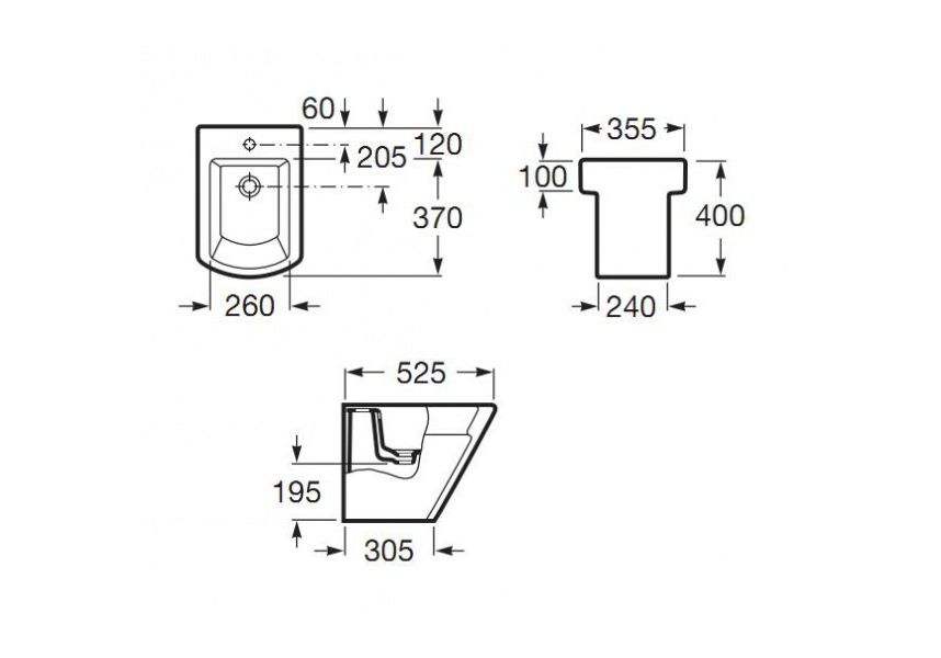 Приобрести биде напольное roca hall 52,5 см 7.3576.2.400.0