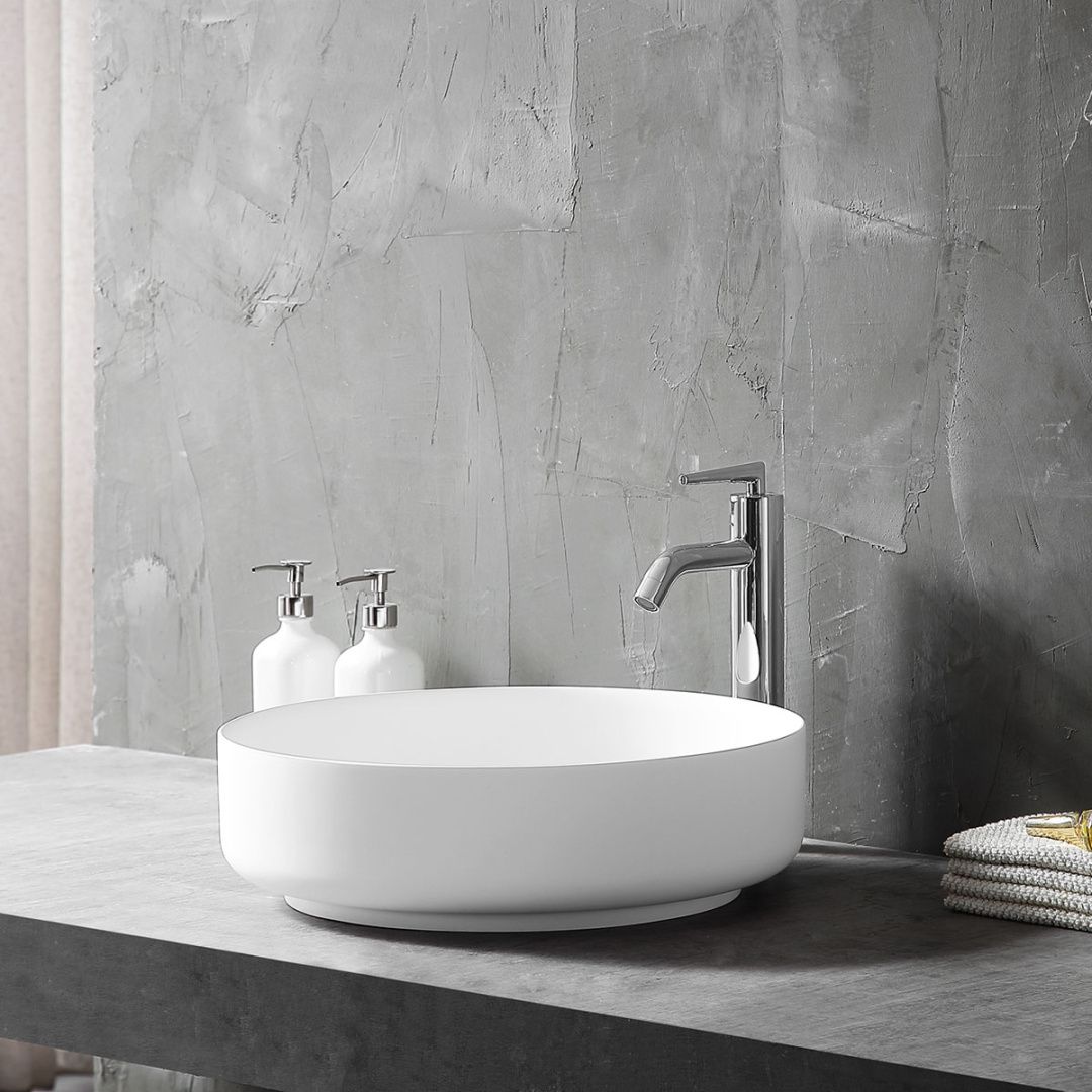 Приобрести vincea раковина накладная solid surface 45х45 см, белая матовая vbs-6s16mw