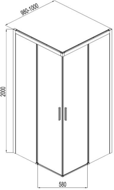 Приобрести aquanet душевое ограждение pleasure ae60-s-100x100u-bt 100x100, прозрачное стекло