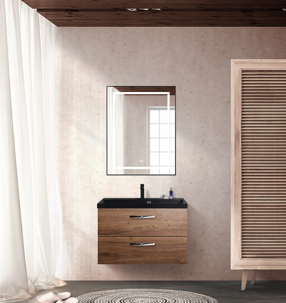 Приобрести belbagno тумба с раковиной aurora 90 см, подвесная rovere tabacco, чёрная раковина