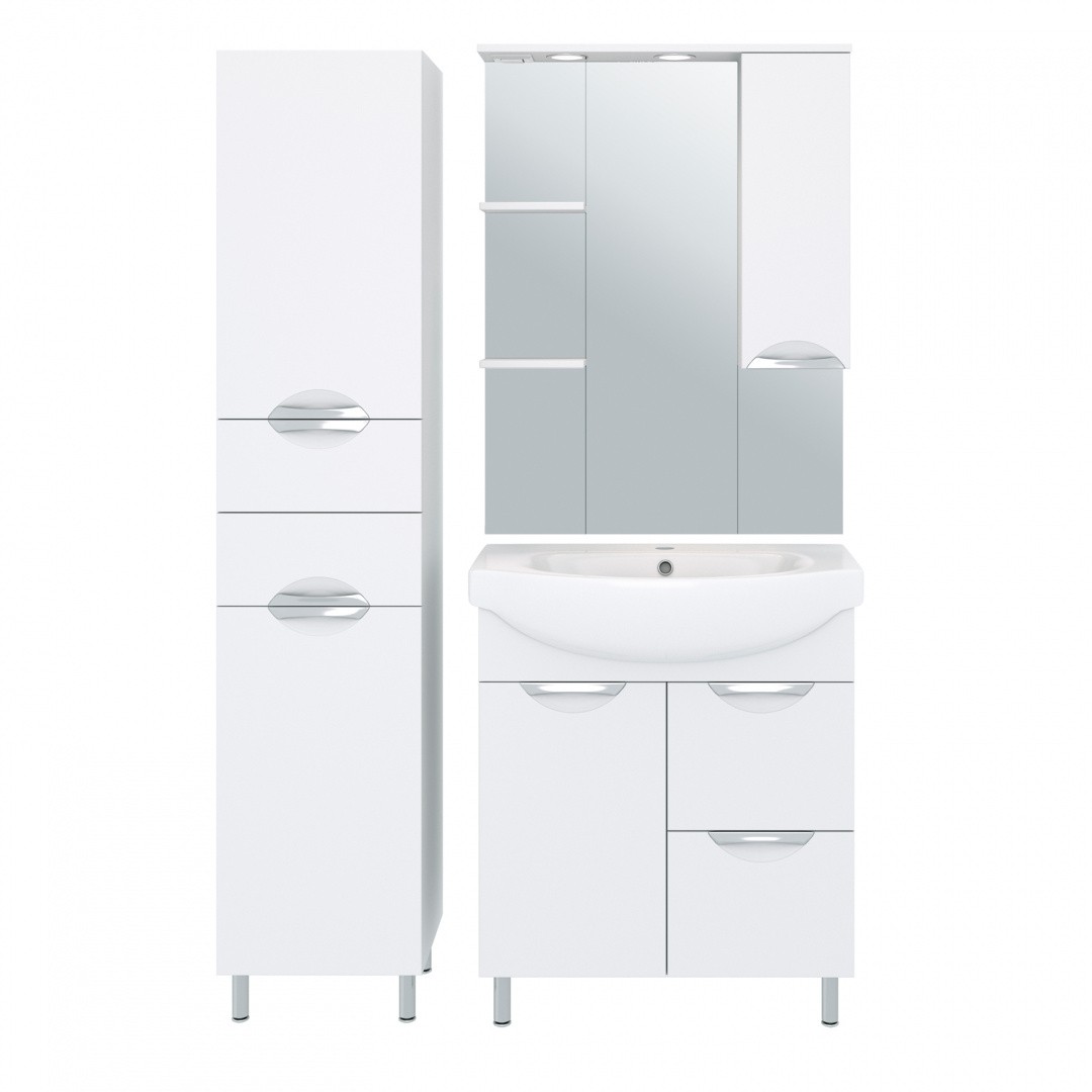 Приобрести aqua de marco зеркало-шкаф eleganse 75 см, правое, белый\хром 1075cele/r