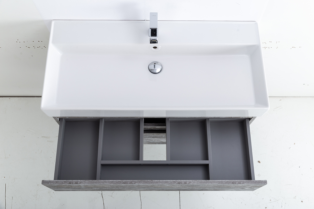 Приобрести cezares тумба подвесная с раковиной molveno 46 100 см legno grigio, серая molveno 46-100-2c-so-lg