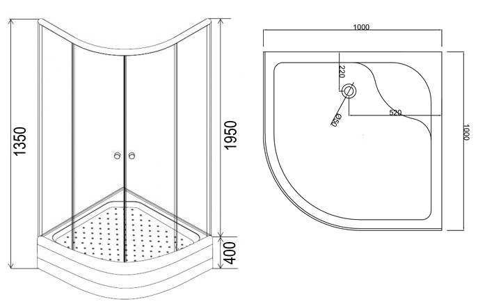 Приобрести loranto душевое ограждение cs-8030s 100х100х195, поддон 40 см