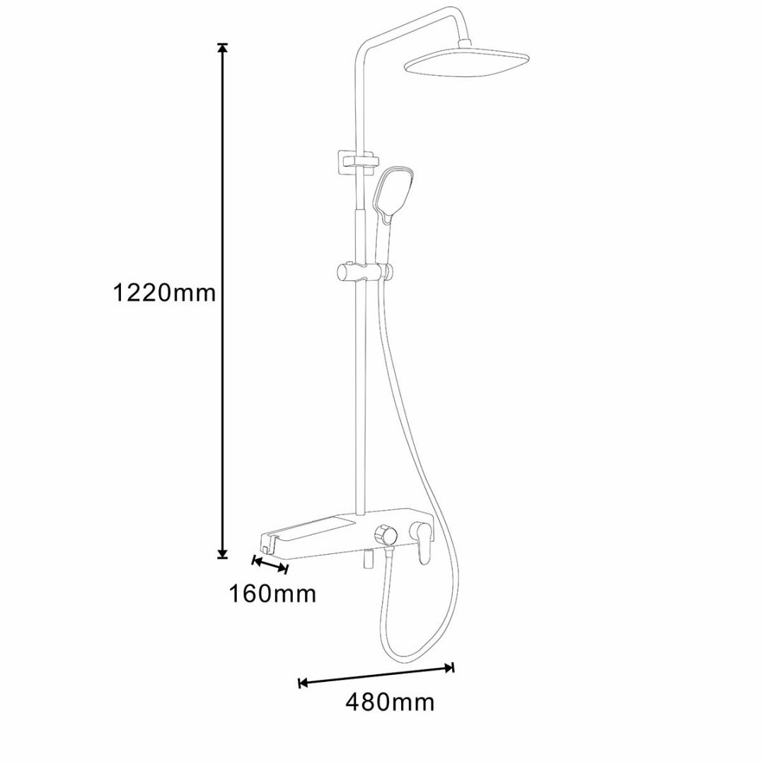 Приобрести душевая система azario с поворотным изливом, хром/белый