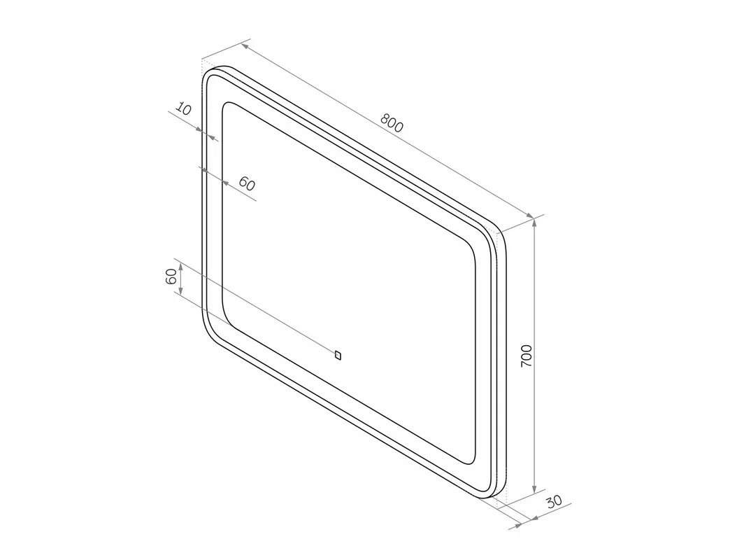 Приобрести continent зеркало с подсветкой velvette 80х70 см, белое