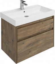Aquanet Тумба с раковиной Nova Lite 75см, дуб рустикальный, (2 ящика)