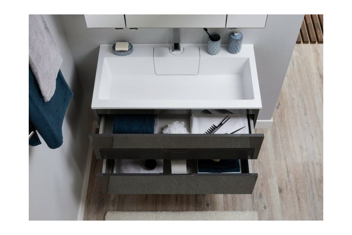 Приобрести aquanet тумба с раковиной алвита 100 см, серый антрацит