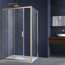 Vincea Душевое ограждение Alpha 90х140 см, прозрачное, брашированное золото VSR-3AL9014CLG