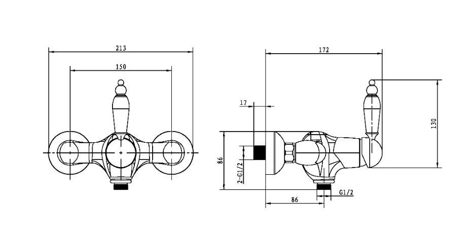 Приобрести boheme сместель для душа tradizionale, золото\белый 284