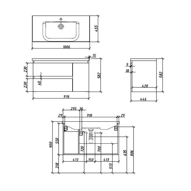 Приобрести caprigo тумба с раковиной forte 100 см, правая, бежевая