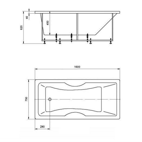 Приобрести акриловая ванна aquatek феникс 160x75 см