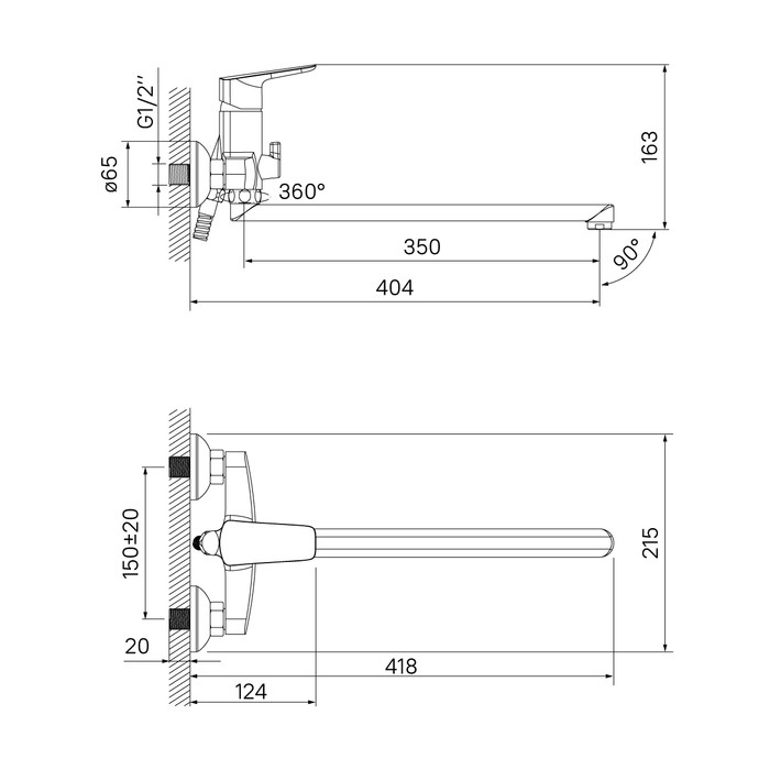Приобрести iddis смеситель для ванны vibe 212мм, хром vibsbl2i10wa