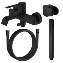 Azario Смеситель для ванны Vincente, с ручным душем, черный AZ-VRZ2338326PA