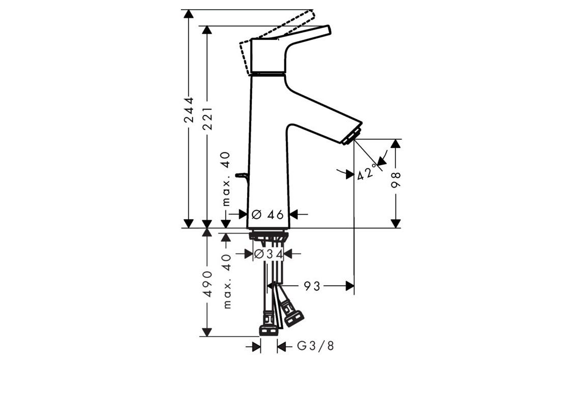 Приобрести 72020000 talis s смеситель для раковины 100, однорычажный, со сливным гарнитуром